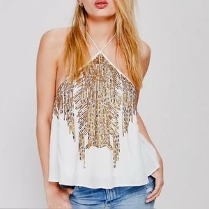 **SOLD** FREE PEOPLE Beaded Halter Top RARE